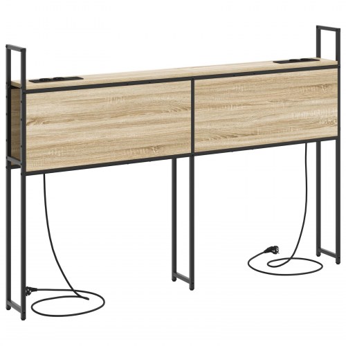 Opbevaringshovedgavl med Opladningsstation Sonoma-eg 120 cm