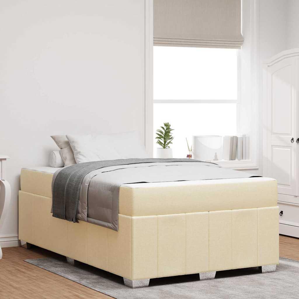 Sengestel med madras Creme 120 x 200 cm Stof