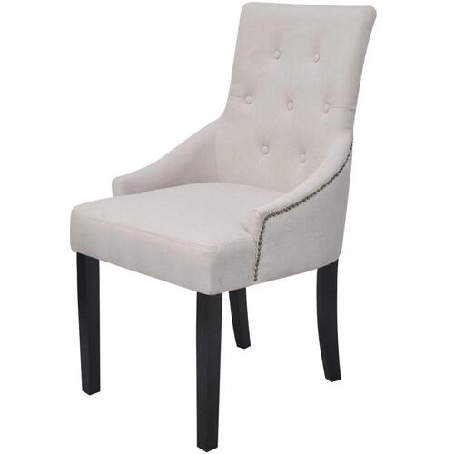 Spisebordsstole 4 stk. stof cremegrå