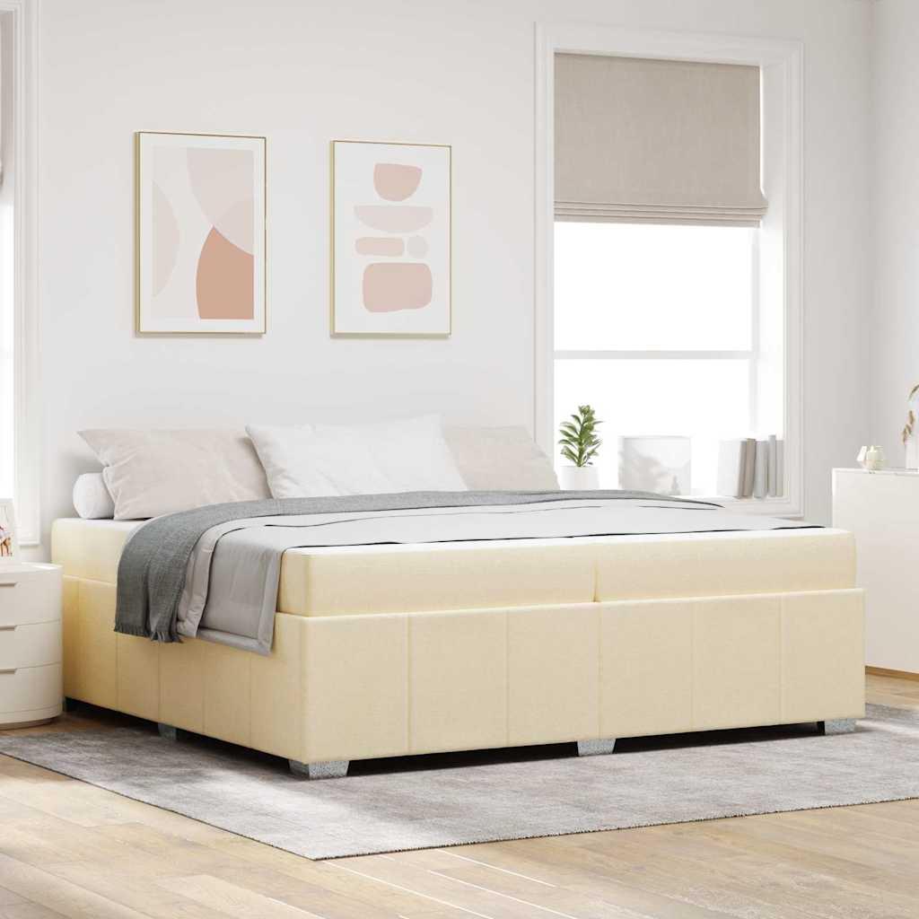 Sengestel Med Madras Lysegrå 80 X 200 Cm Stof - Creme / 200 x 200 cm