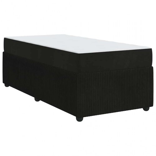 Sengestel med madras Sort 80 x 200 cm Stof