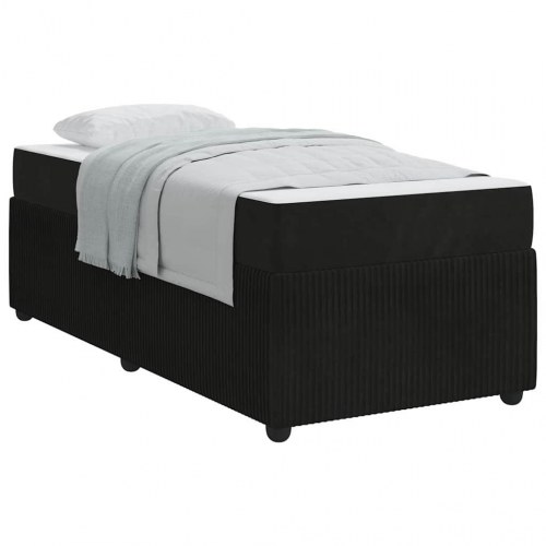 Sengestel med madras Sort 80 x 200 cm Stof