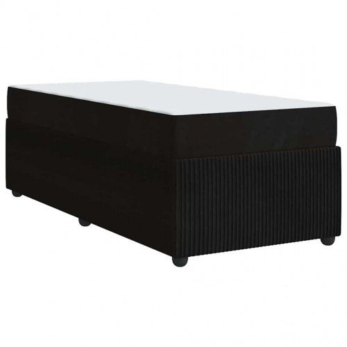 Sengestel med madras Sort 80 x 200 cm Stof