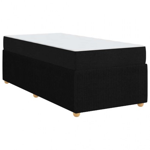 Seng med madras 90 x 200 cm - sort stof