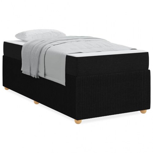 Seng med madras 90 x 200 cm - sort stof