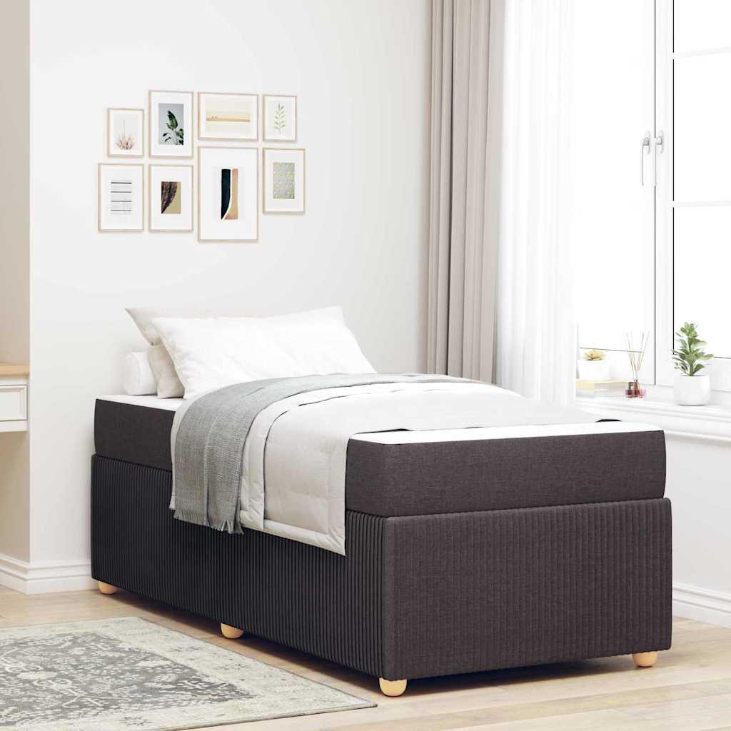 Sengestel med madras Mørk Brun 90 x 200 cm Stof