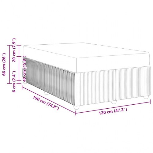Sengestel med madras Mørkegrå 120 x 190 cm Stof