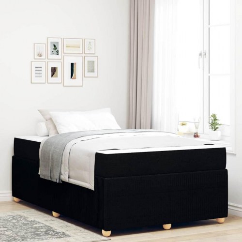 Seng med madras 120 x 190 cm - sort stof