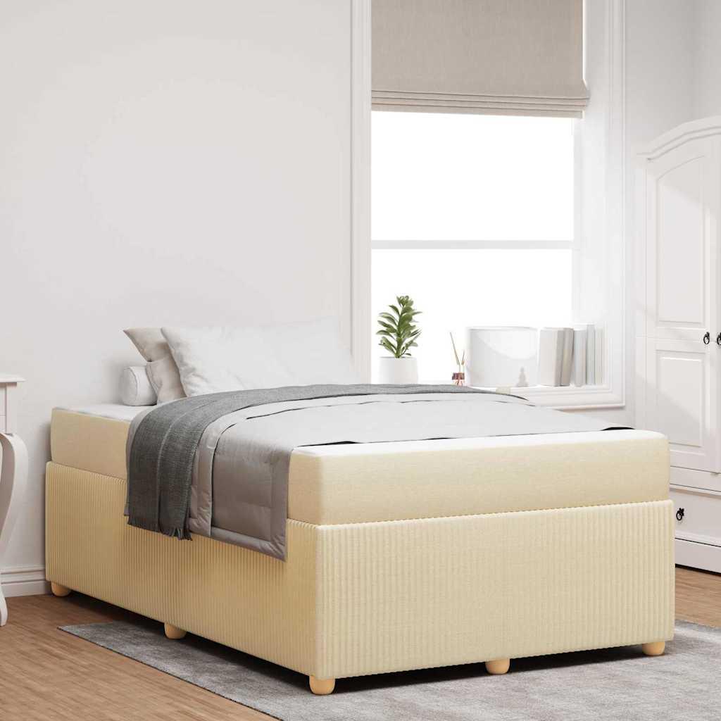 Sengestel med madras Creme 120 x 190 cm Stof