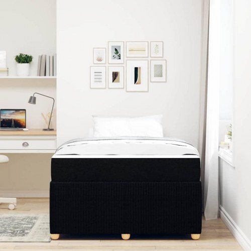Sengestel med madras 120 x 200 cm - sort stof