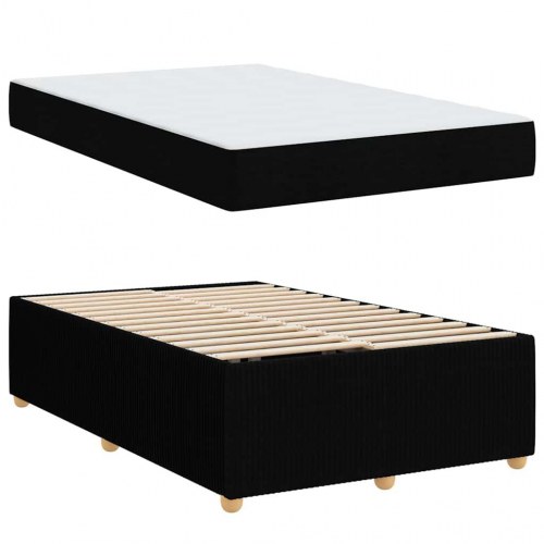 Sengestel med madras 120 x 200 cm - sort stof