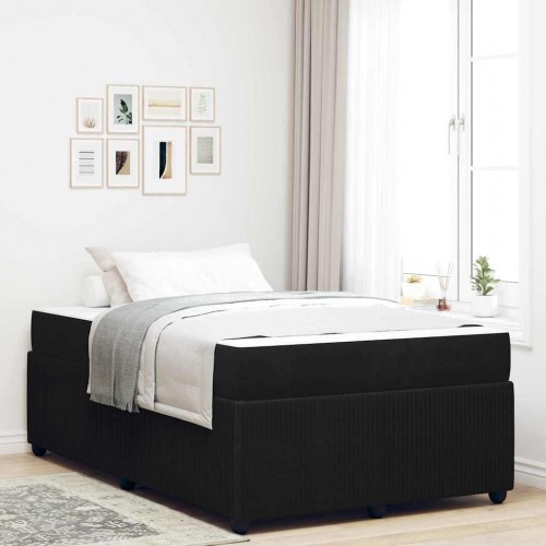 Sengestel med madras Sort 120 x 200 cm Stof