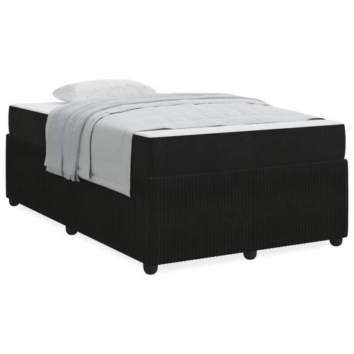 Sengestel med madras Sort 120 x 200 cm Stof