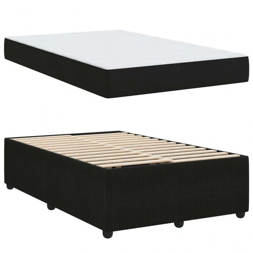 Sengestel med madras Sort 120 x 200 cm Stof