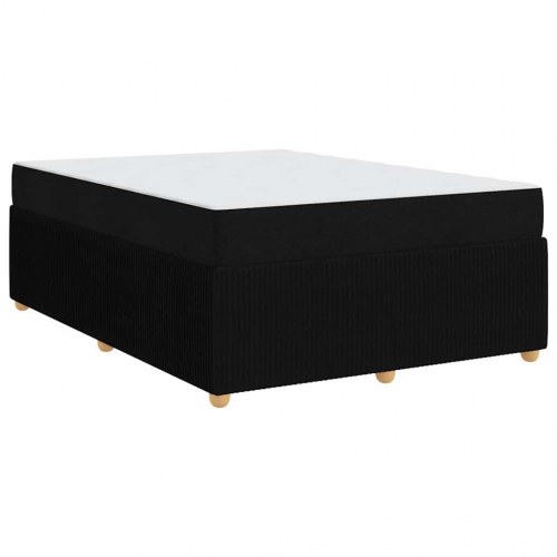 Sengestel med madras Sort 160 x 200 cm Stof