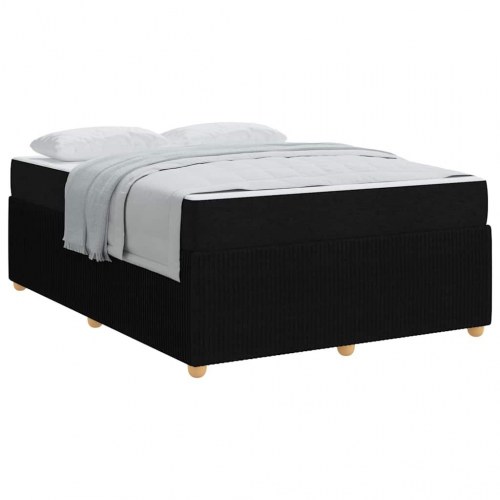 Sengestel med madras Sort 160 x 200 cm Stof