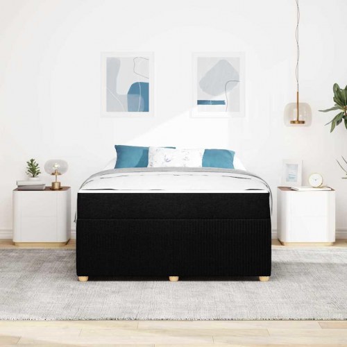 Sengestel med madras Sort 160 x 200 cm Stof