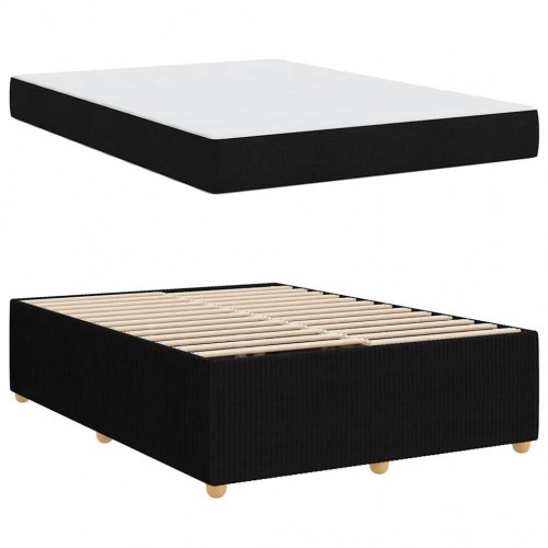 Sengestel med madras Sort 160 x 200 cm Stof