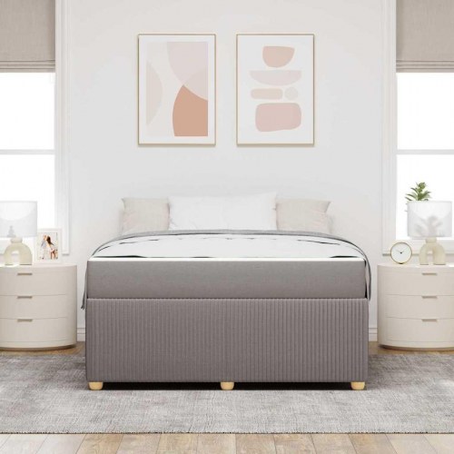 Sengestel med madras i stof 160 x 200 cm - gråbrun