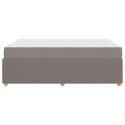 Sengestel med madras i stof 160 x 200 cm - gråbrun