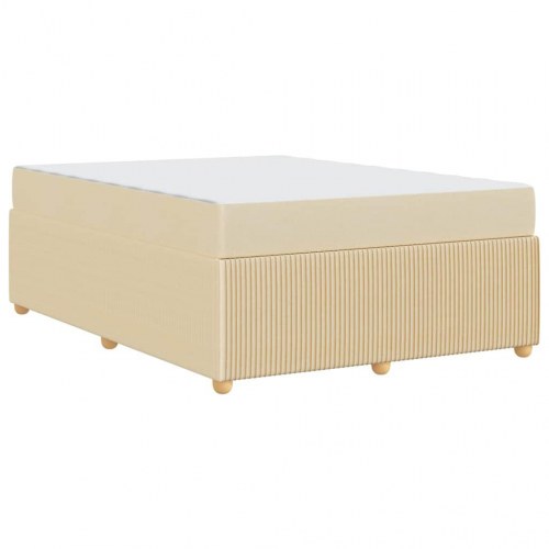 Sengestel med madras Creme 160 x 200 cm Stof