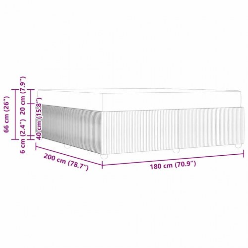 Sengestel med madras Mørkegrå 180 x 200 cm Stof
