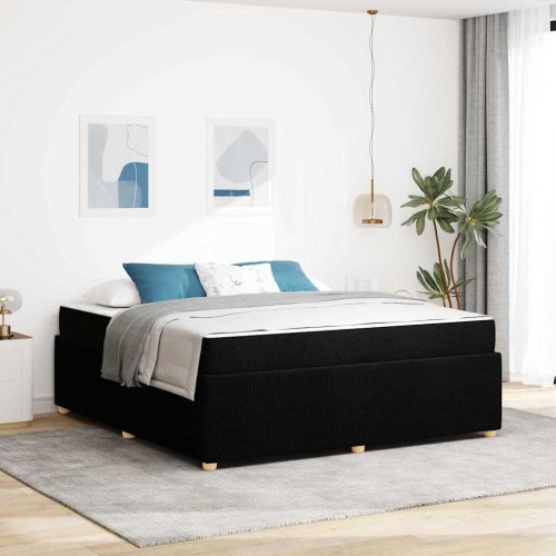 Sengestel med madras 180 x 200 cm - sort stof