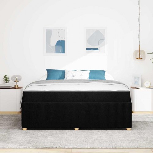 Sengestel med madras 180 x 200 cm - sort stof