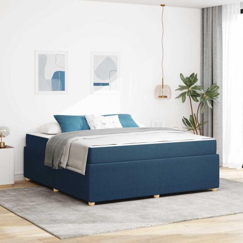 Seng med madras 180 x 200 cm - blå stof