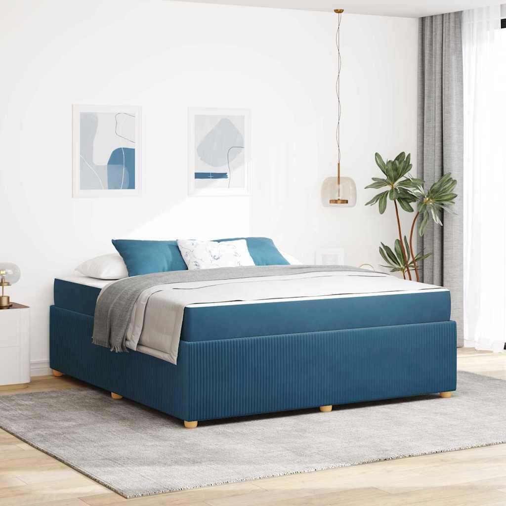 Sengestel med madras Blå 180 x 200 cm Stof