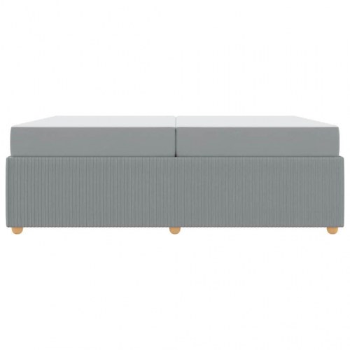 Sengestel med madras lysegrå 200 x 200 cm - stof