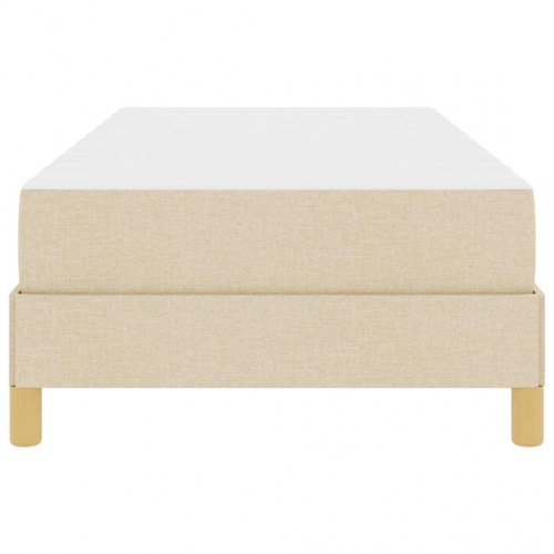 Kontinentalseng med madras - creme stof 90 × 200 cm