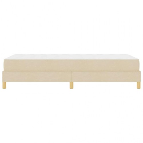 Kontinentalseng med madras - creme stof 90 × 200 cm