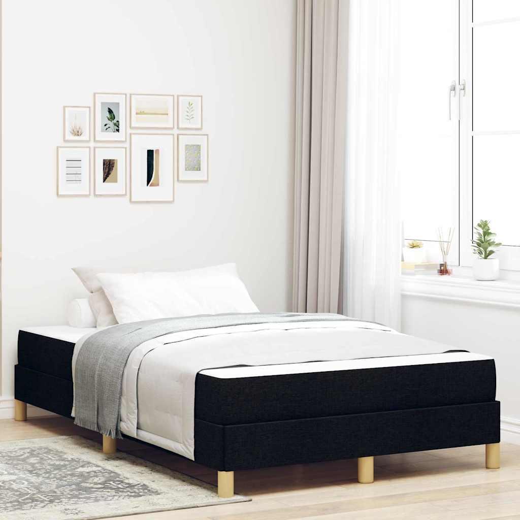 Kontinentalseng med madras Sort 120 x 190 cm Stof