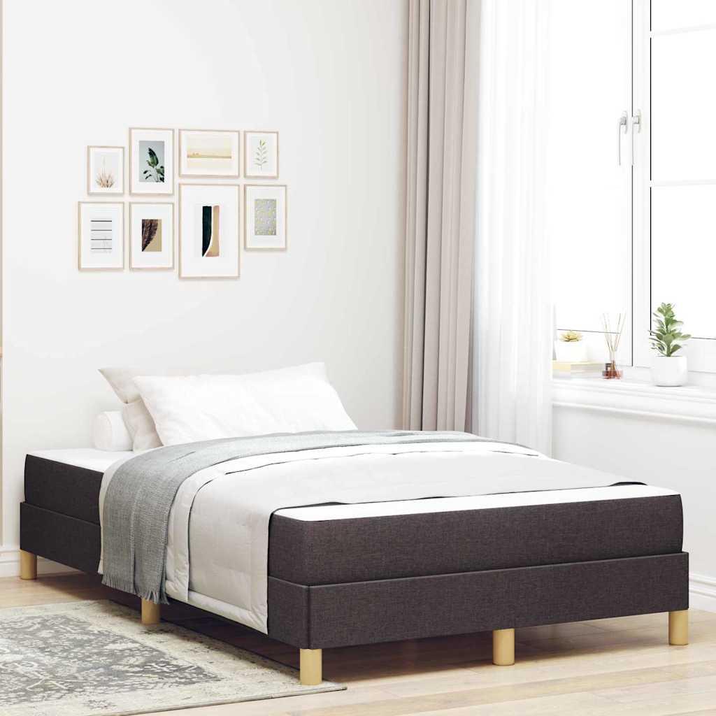 Box Spring Seng Brun 120 X 200 Cm Stof Og Konstrueret Træ