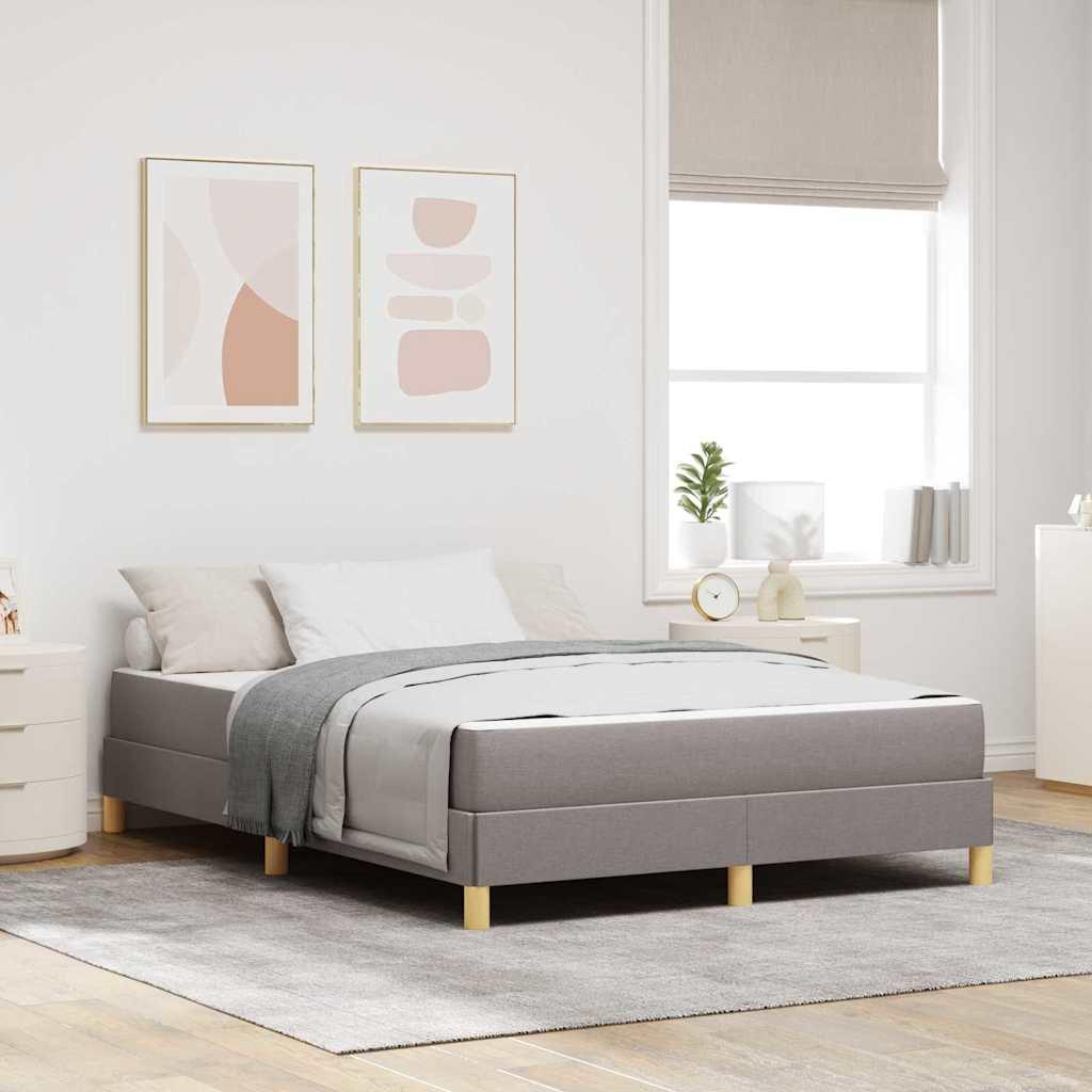 Kontinentalseng med madras Gråbrun 140 x 190 cm Stof