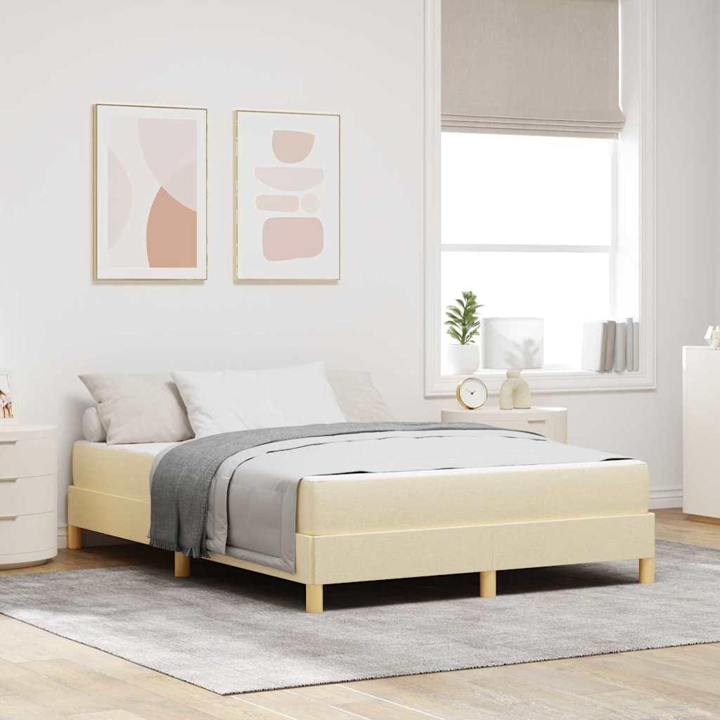 Kontinentalseng med madras Creme 140 x 190 cm Stof