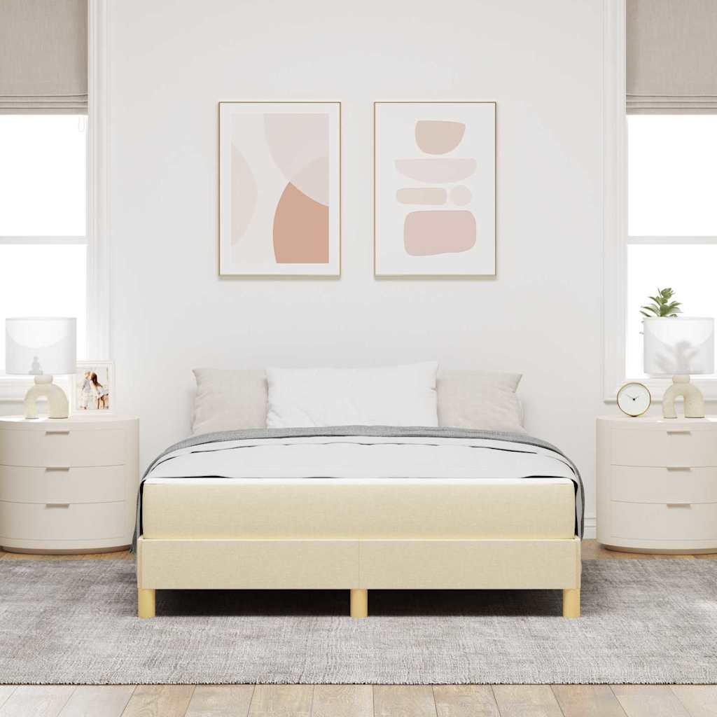 Kontinentalseng med madras Creme 140 x 200 cm Stof