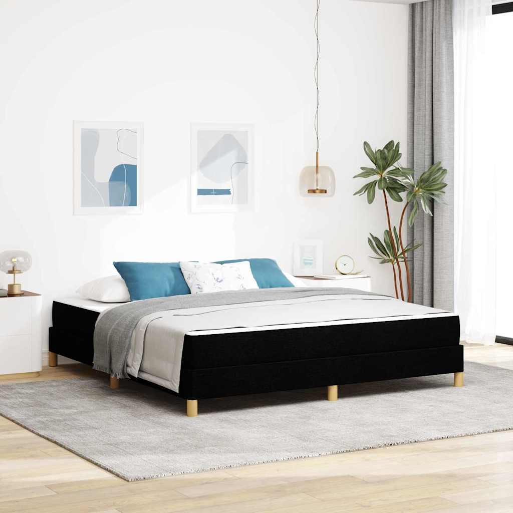 Kontinentalseng med madras Sort 180 x 200 cm Stof