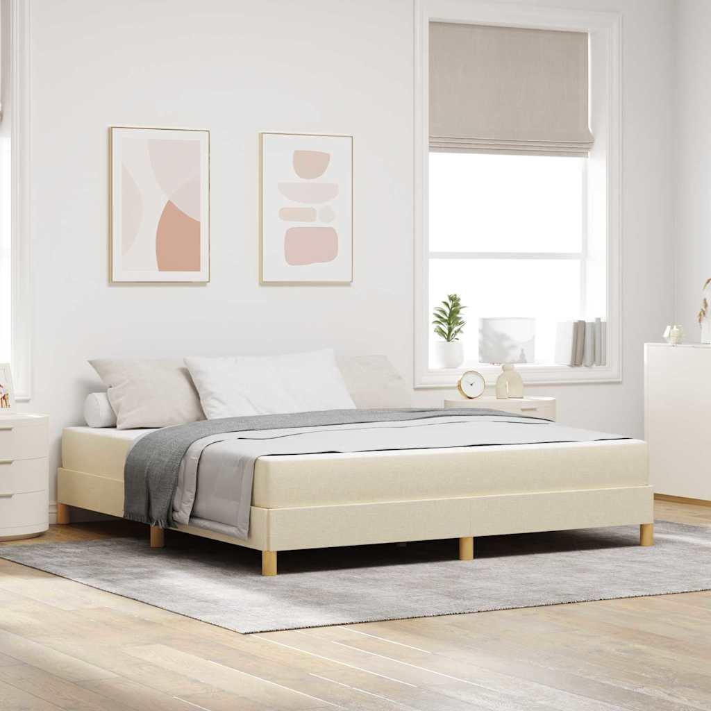 Kontinentalseng med madras Creme 180 x 200 cm Stof
