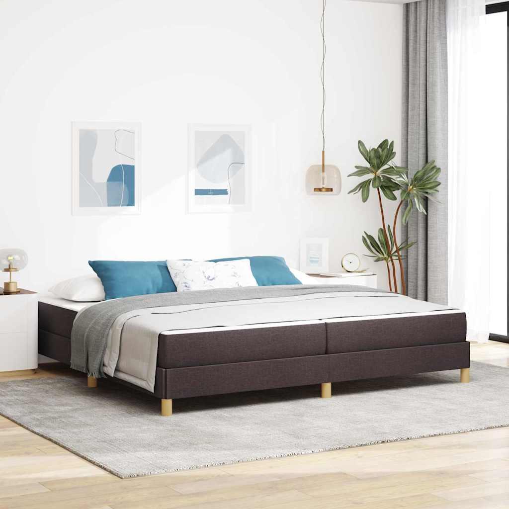 Kontinentalseng med madras Mørk Brun 200 x 200 cm Stof