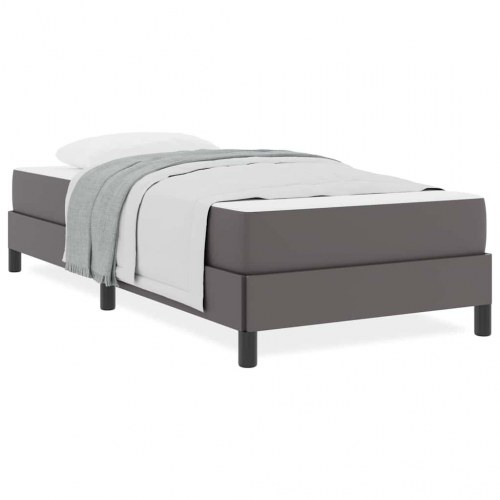 Sengestel med madras Grå 90 x 190 cm Stof