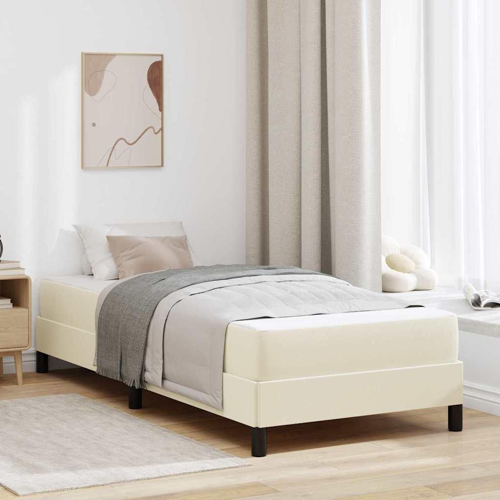 Sengestel med madras Creme 90 x 200 cm Stof