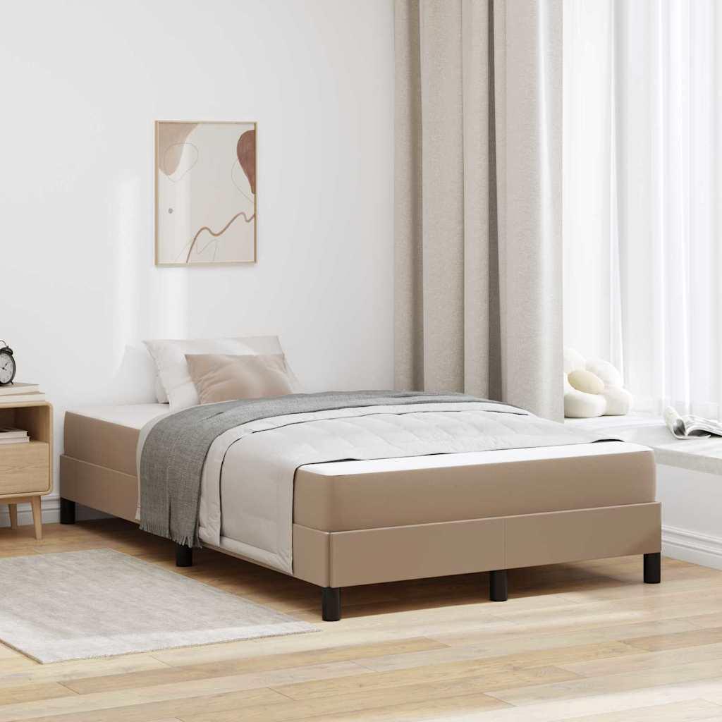 Sengestel med madras Cappuccino 120 x 200 cm Stof