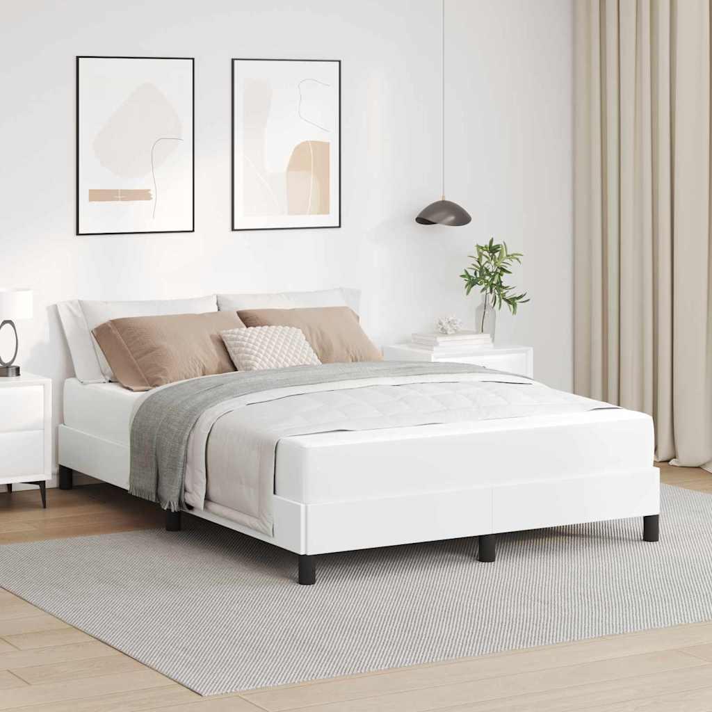 Seng Med Madras Ren Hvid 160 X 200 Cm Kunstlæder