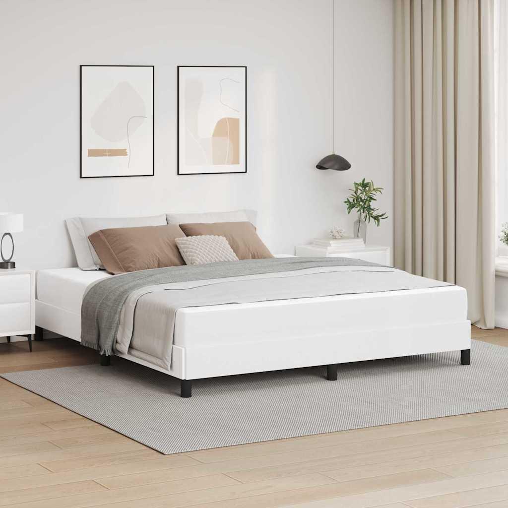 Seng Med Madras Ren Hvid 180 X 200 Cm Kunstlæder