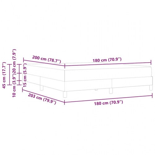 Kontinentalseng med madras Mørk blå 180 x 200 cm Stof