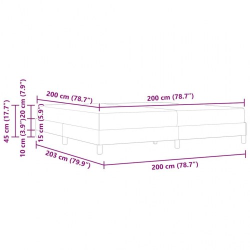 Kontinentalseng med madras Sort 200 x 200 cm Stof
