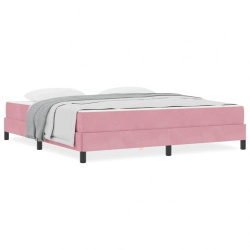 Kontinentalseng med madras Lyserød 180 x 220 cm Stof