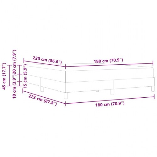 Kontinentalseng med madras Lyserød 180 x 220 cm Stof